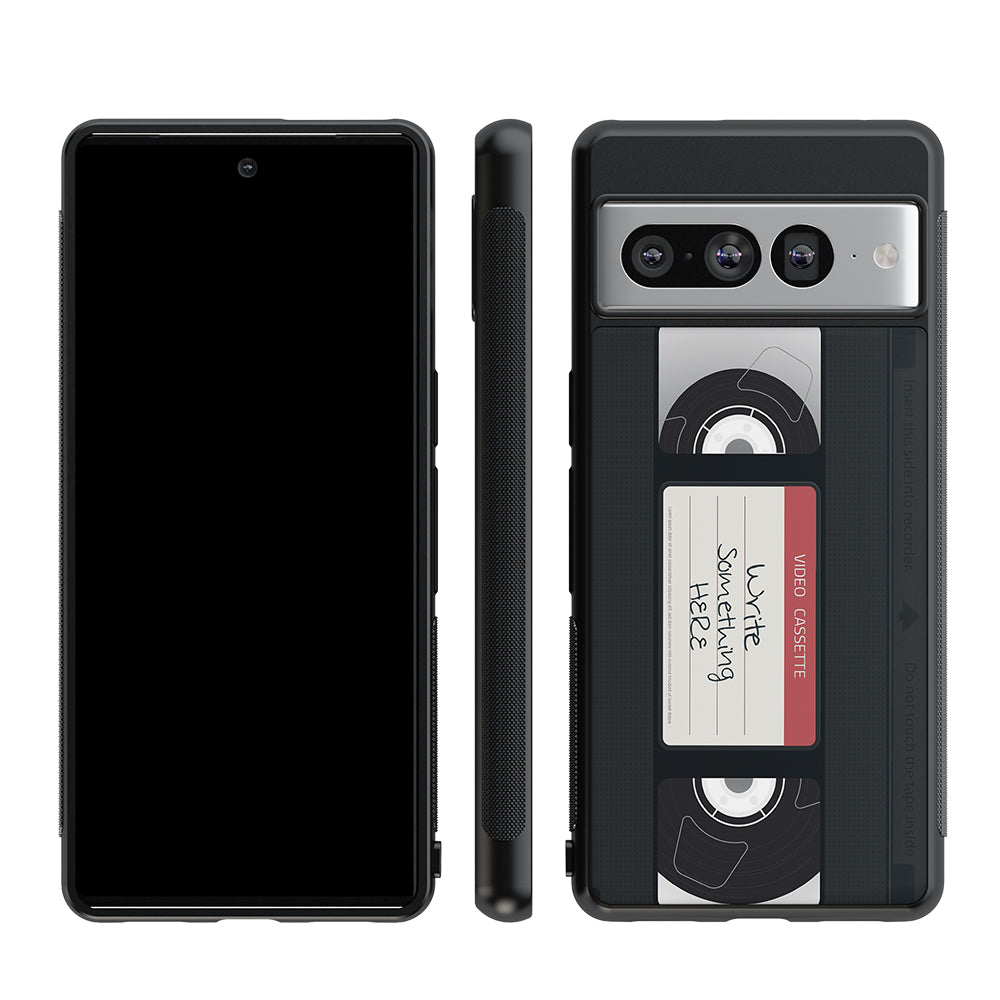 VHS Video Cassette Tape Black and Red Personalized Google Phone Case