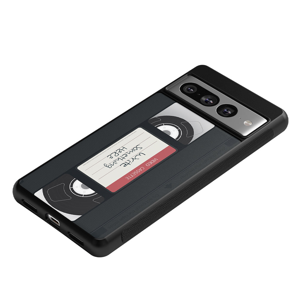 VHS Video Cassette Tape Black and Red Personalized Google Phone Case