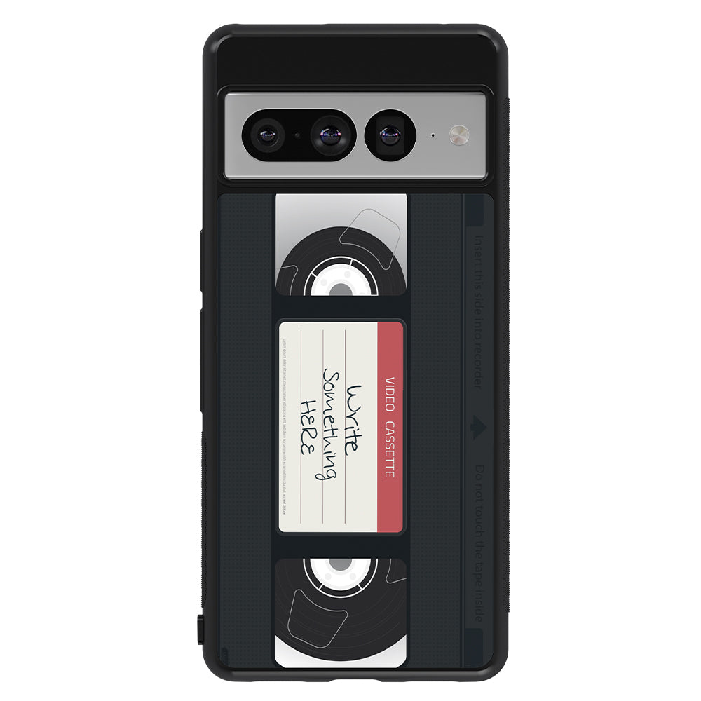 VHS Video Cassette Tape Black and Red Personalized Google Phone Case