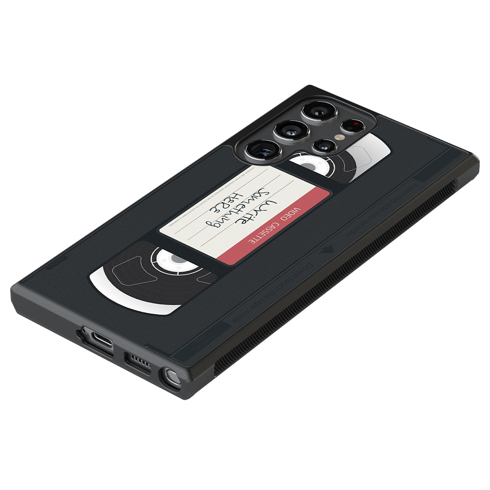 VHS Cassette Tape Retro Black and Red Personalized | Samsung Phone Case