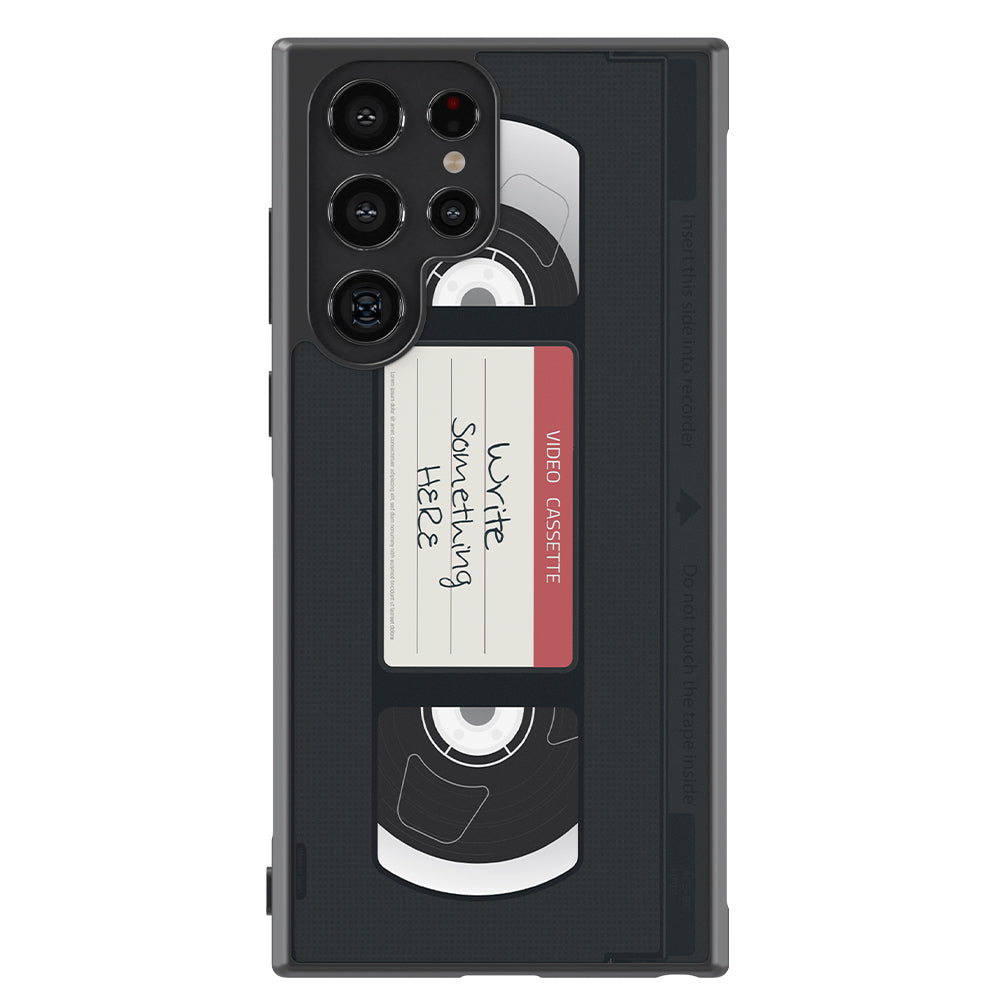 VHS Cassette Tape Retro Black and Red Personalized | Samsung Phone Cas