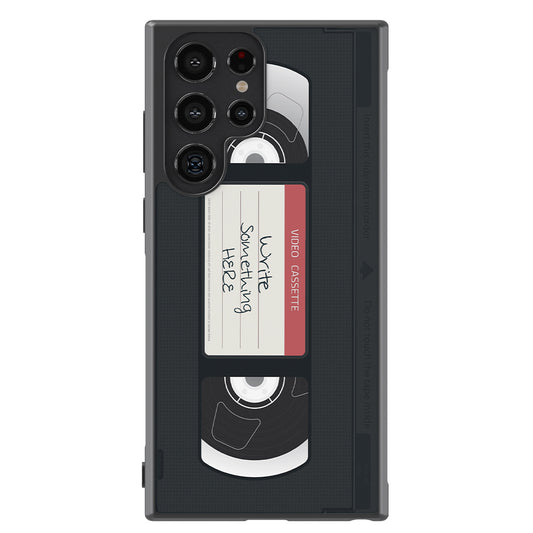 VHS Cassette Tape Retro Black and Red Personalized Samsung Phone Case