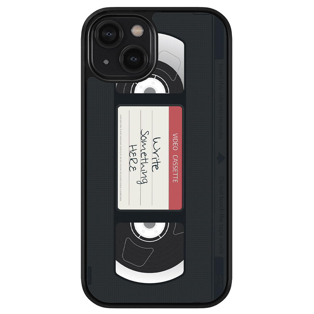 VHS Video Cassette Tape Black and Red Personalized Apple iPhone Case