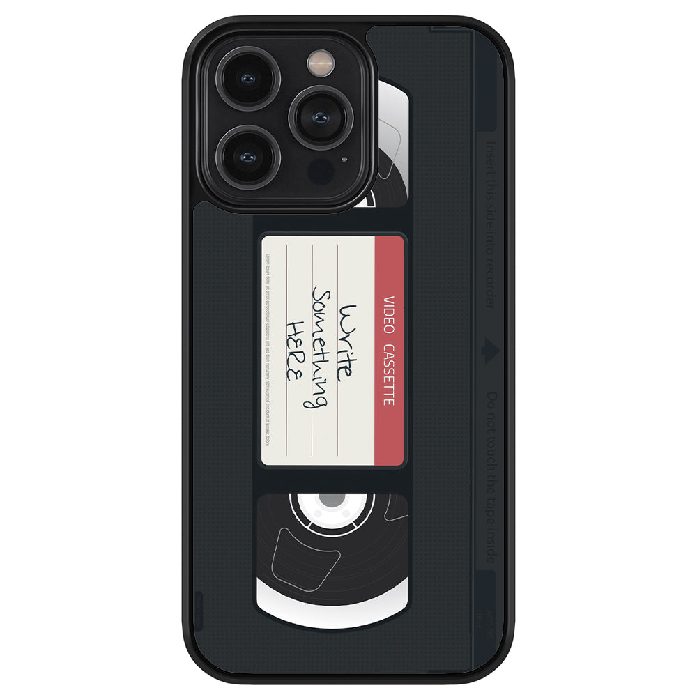 VHS Video Cassette Tape Black and Red Personalized Apple iPhone Case
