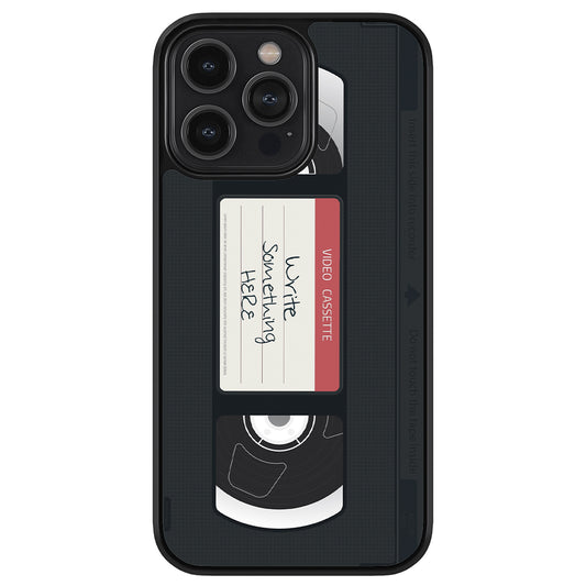 VHS Video Cassette Tape Black and Red Personalized Apple iPhone Case