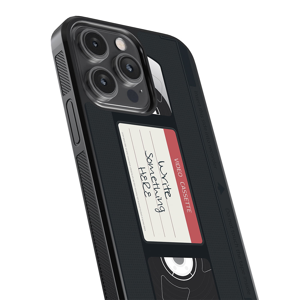 VHS Video Cassette Tape Black and Red Personalized Apple iPhone Case