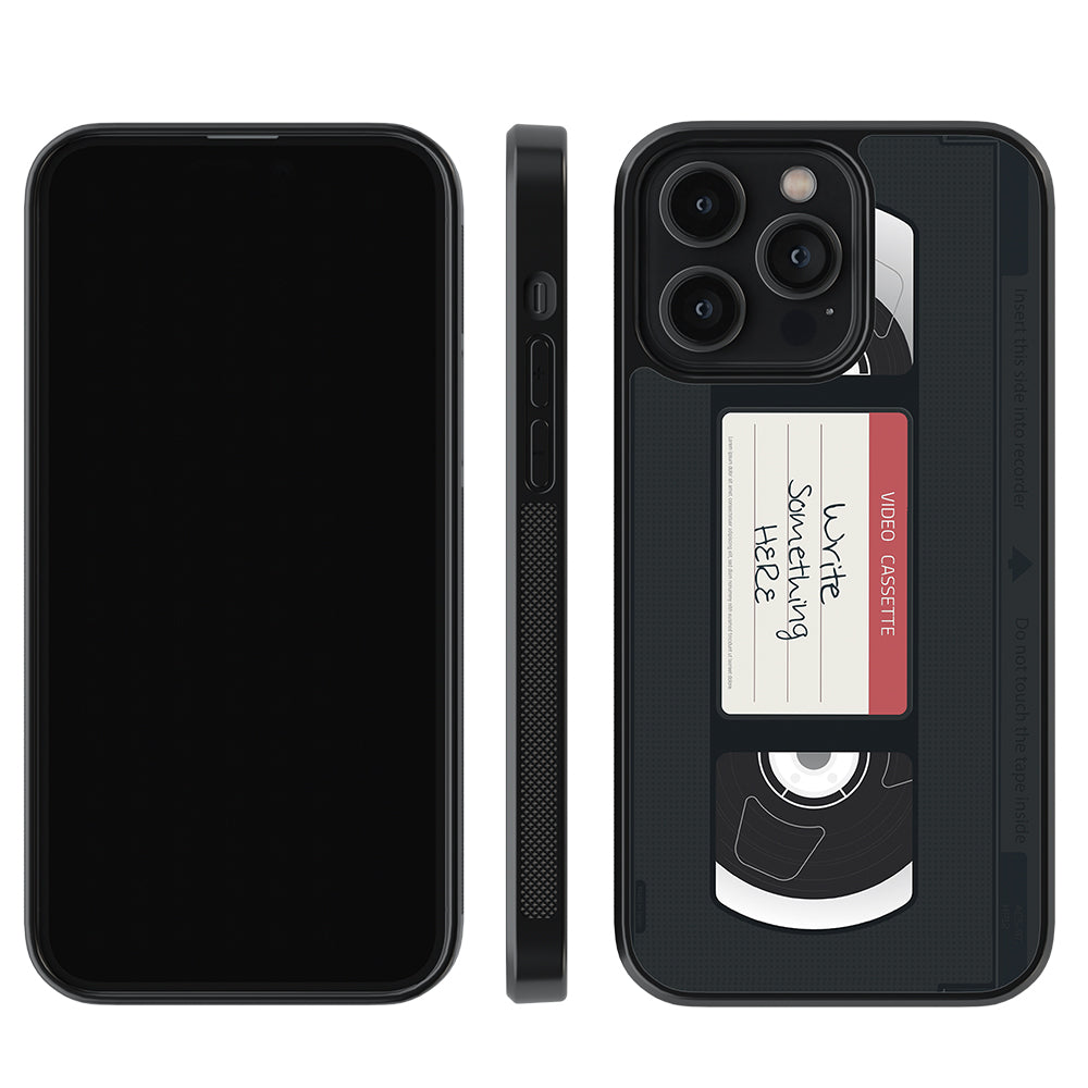 VHS Video Cassette Tape Black and Red Personalized Apple iPhone Case