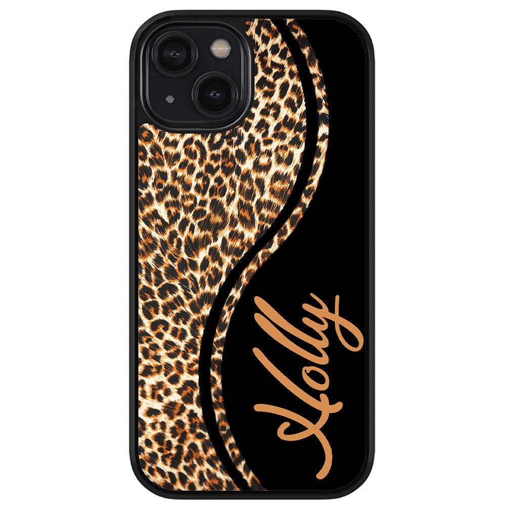 Leopard Curvy Personalized Apple iPhone Case