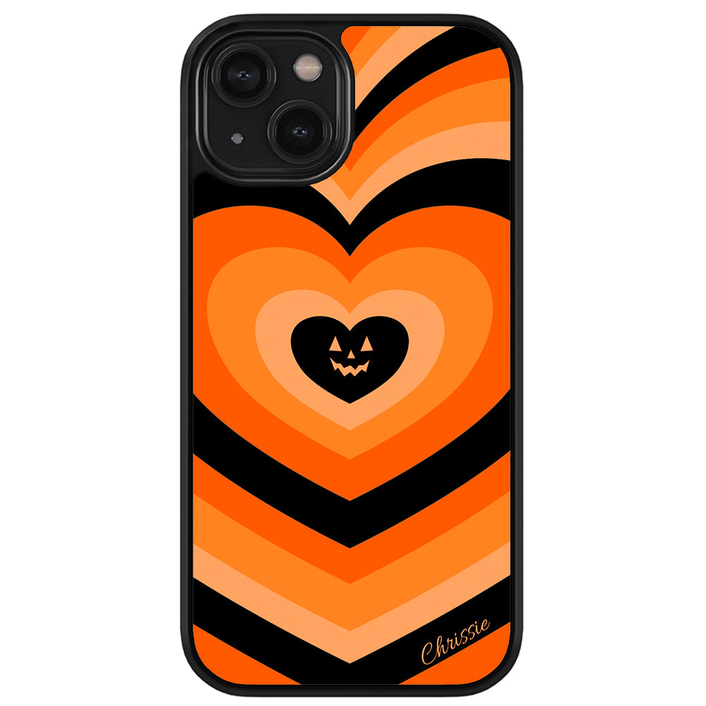 Halloween Hearts Pumpkin Personalized Apple iPhone Case