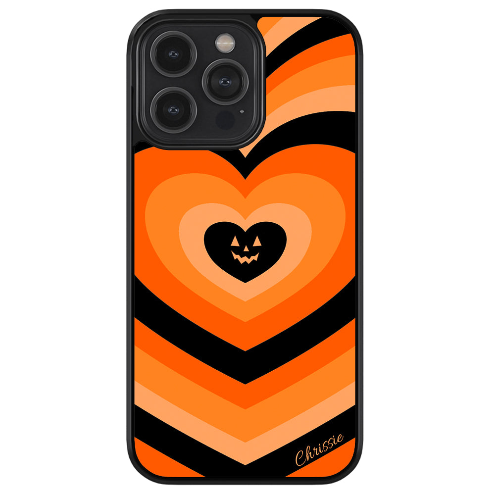 Halloween Hearts Pumpkin Personalized Apple iPhone Case