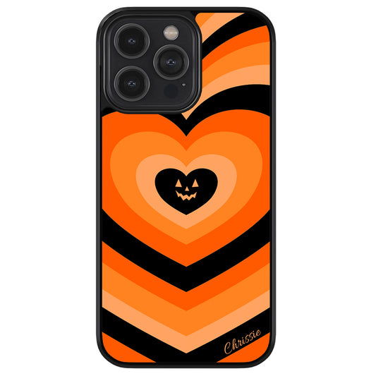 Halloween Hearts Pumpkin Personalized Apple iPhone Case