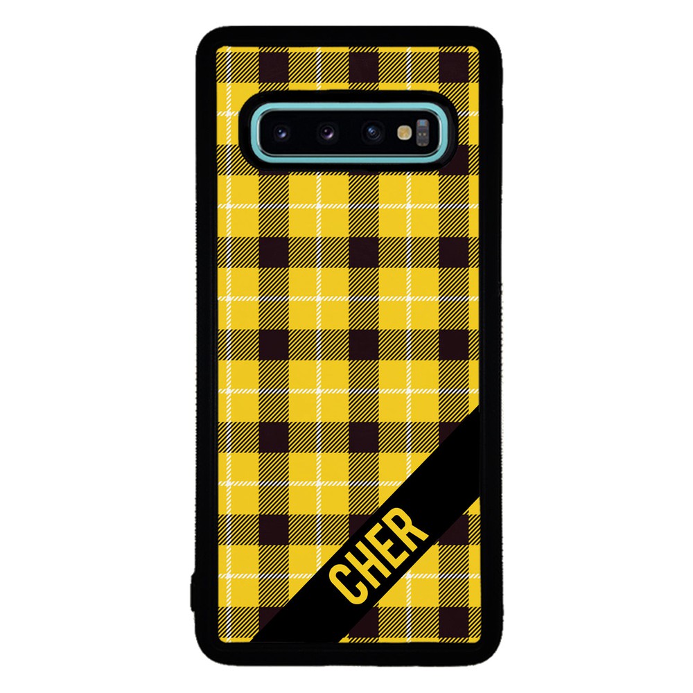 90s Yellow Plaid As If Retro Personalized | Samsung Phone Case