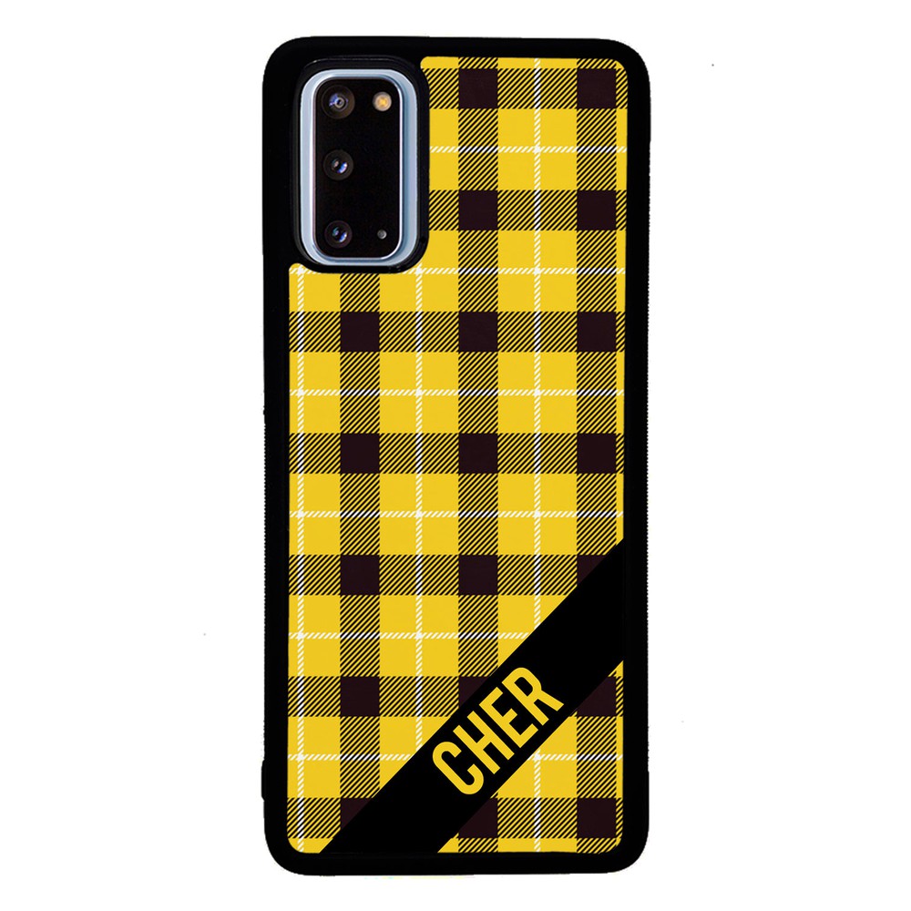 90s Yellow Plaid As If Retro Personalized | Samsung Phone Case