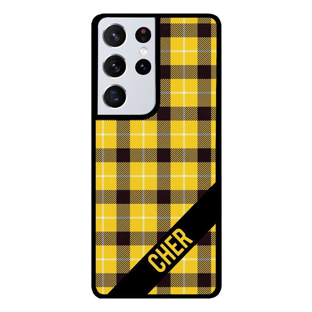 90s Yellow Plaid As If Retro Personalized | Samsung Phone Case