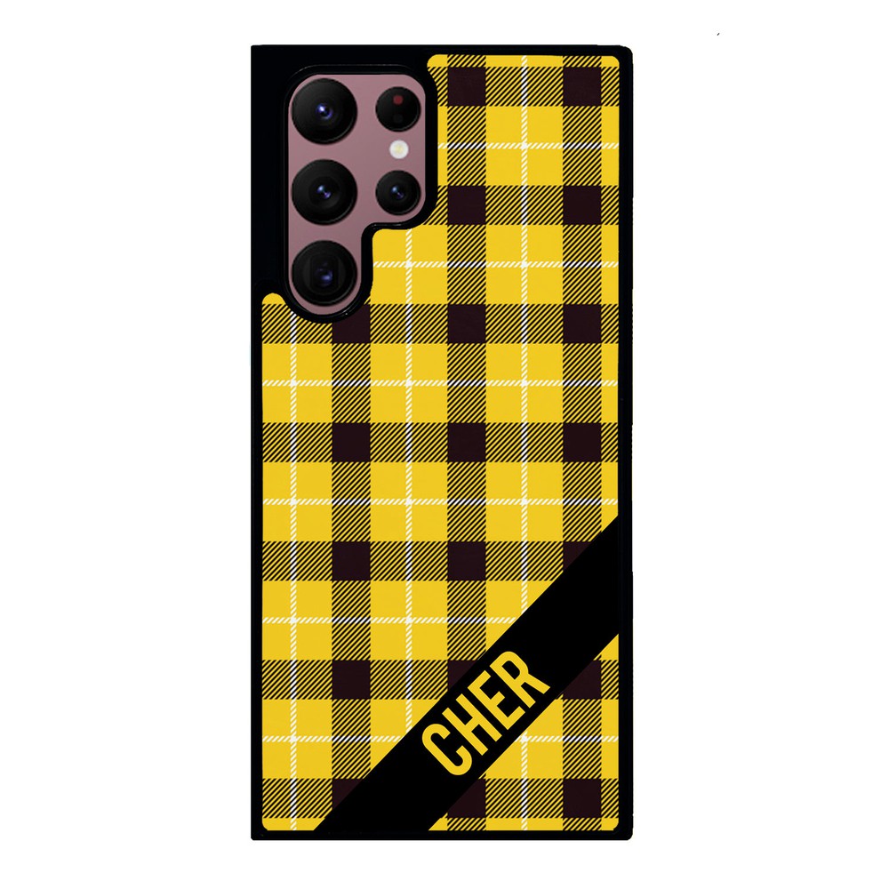 90s Yellow Plaid As If Retro Personalized | Samsung Phone Case