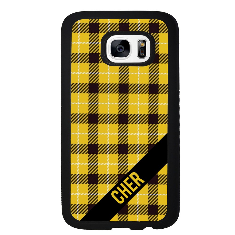 90s Yellow Plaid As If Retro Personalized | Samsung Phone Case
