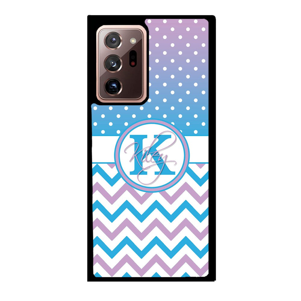 Aqua Lilac Personalized Chevron | Samsung Phone Case