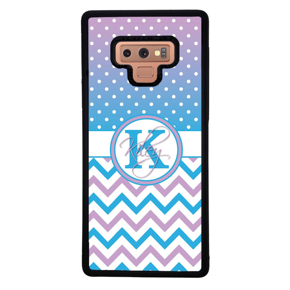 Aqua Lilac Personalized Chevron | Samsung Phone Case