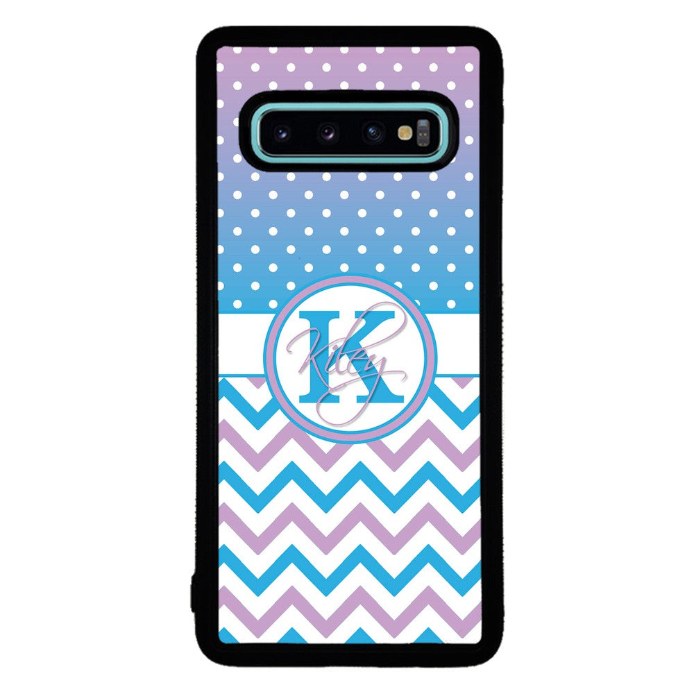Aqua Lilac Personalized Chevron | Samsung Phone Case