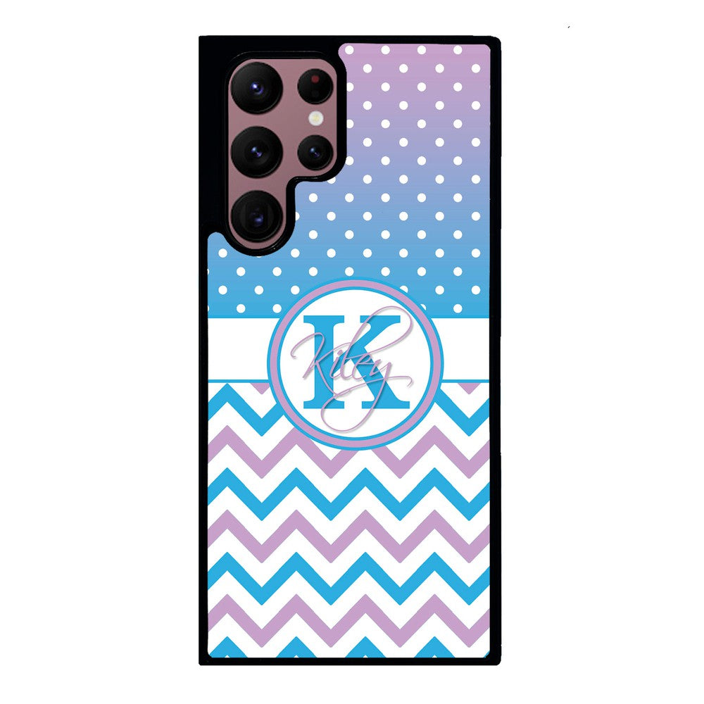 Aqua Lilac Personalized Chevron | Samsung Phone Case