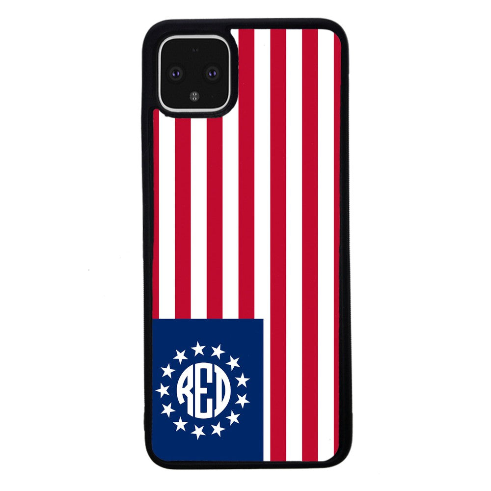 Betsy Ross Flag Personalized Monogram | Google Phone Case