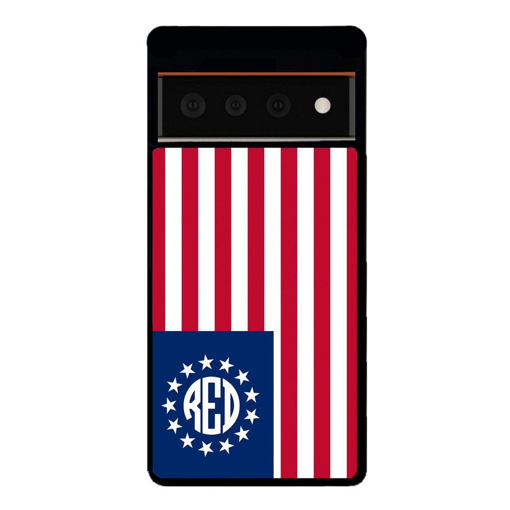 Betsy Ross Flag Personalized Monogram | Google Phone Case