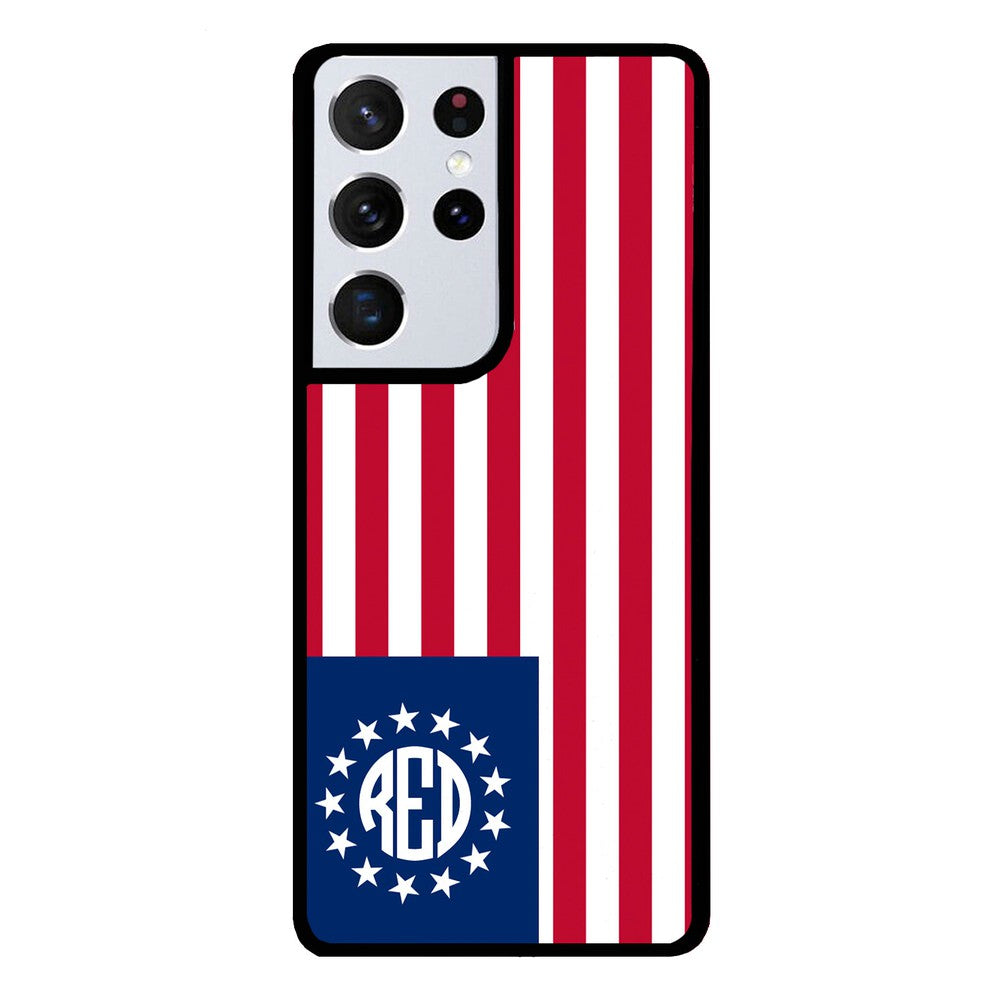 Betsy Ross Flag Personalized Monogram | Samsung Phone Case
