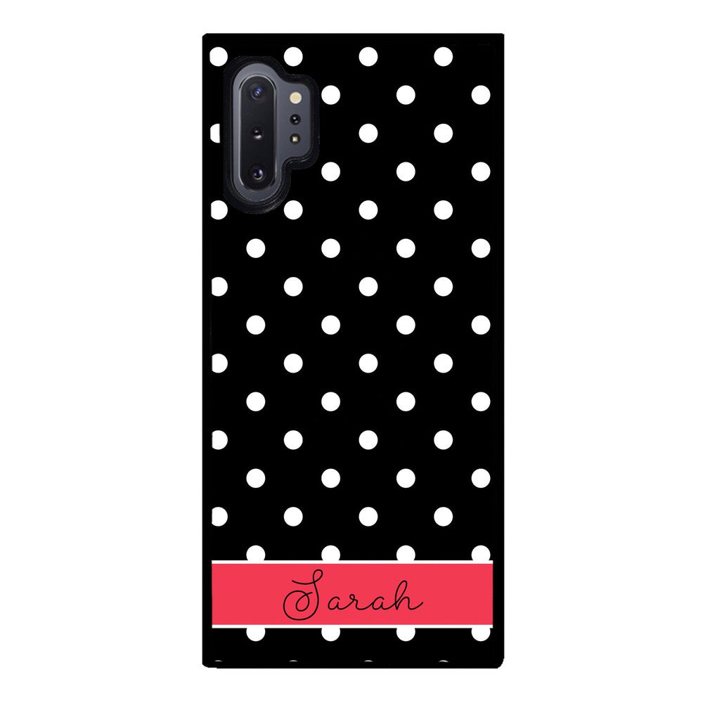 Black Polka Dot Red Personalized | Samsung Phone Case