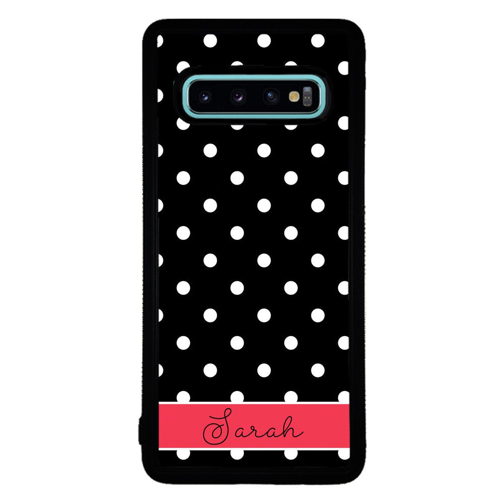 Black Polka Dot Red Personalized | Samsung Phone Case