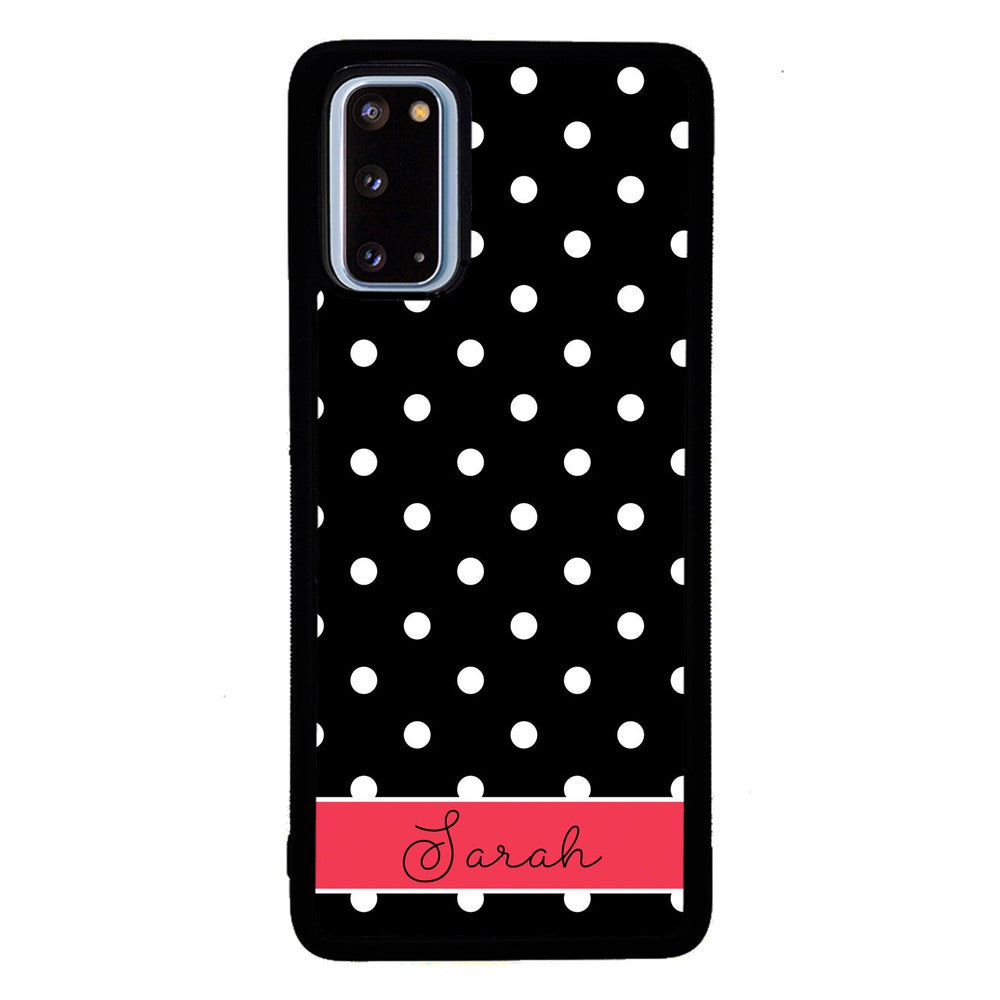 Black Polka Dot Red Personalized | Samsung Phone Case