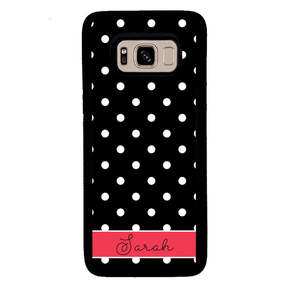 Black Polka Dot Red Personalized | Samsung Phone Case