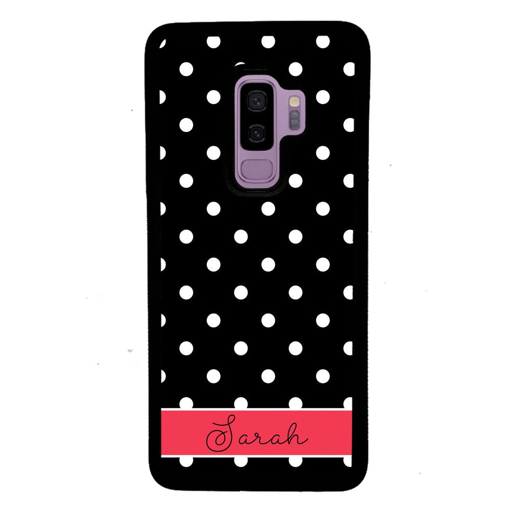 Black Polka Dot Red Personalized | Samsung Phone Case
