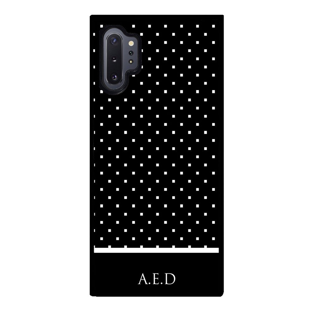 Black and White Polka Dots Monogram | Samsung Phone Case