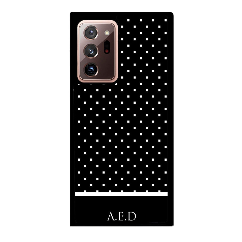 Black and White Polka Dots Monogram | Samsung Phone Case