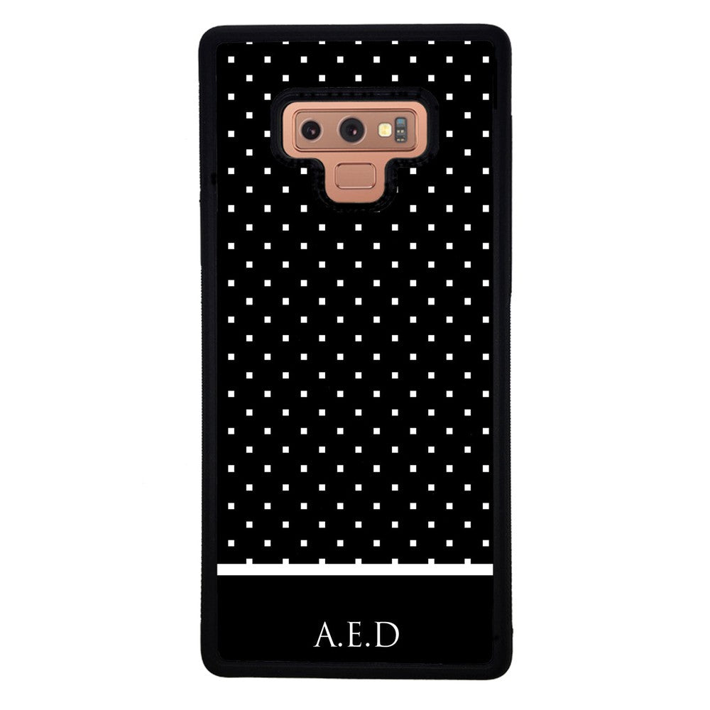 Black and White Polka Dots Monogram | Samsung Phone Case