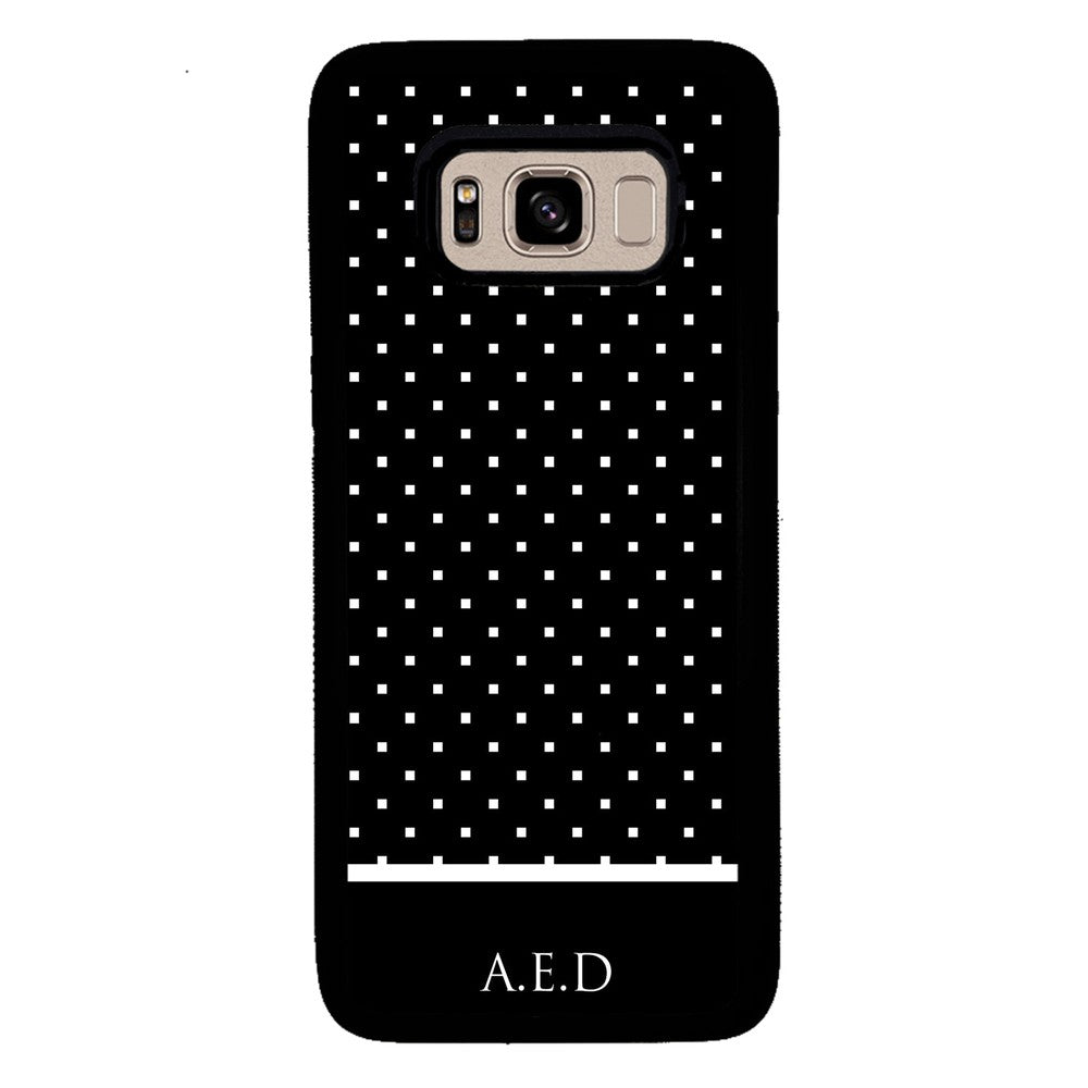 Black and White Polka Dots Monogram | Samsung Phone Case