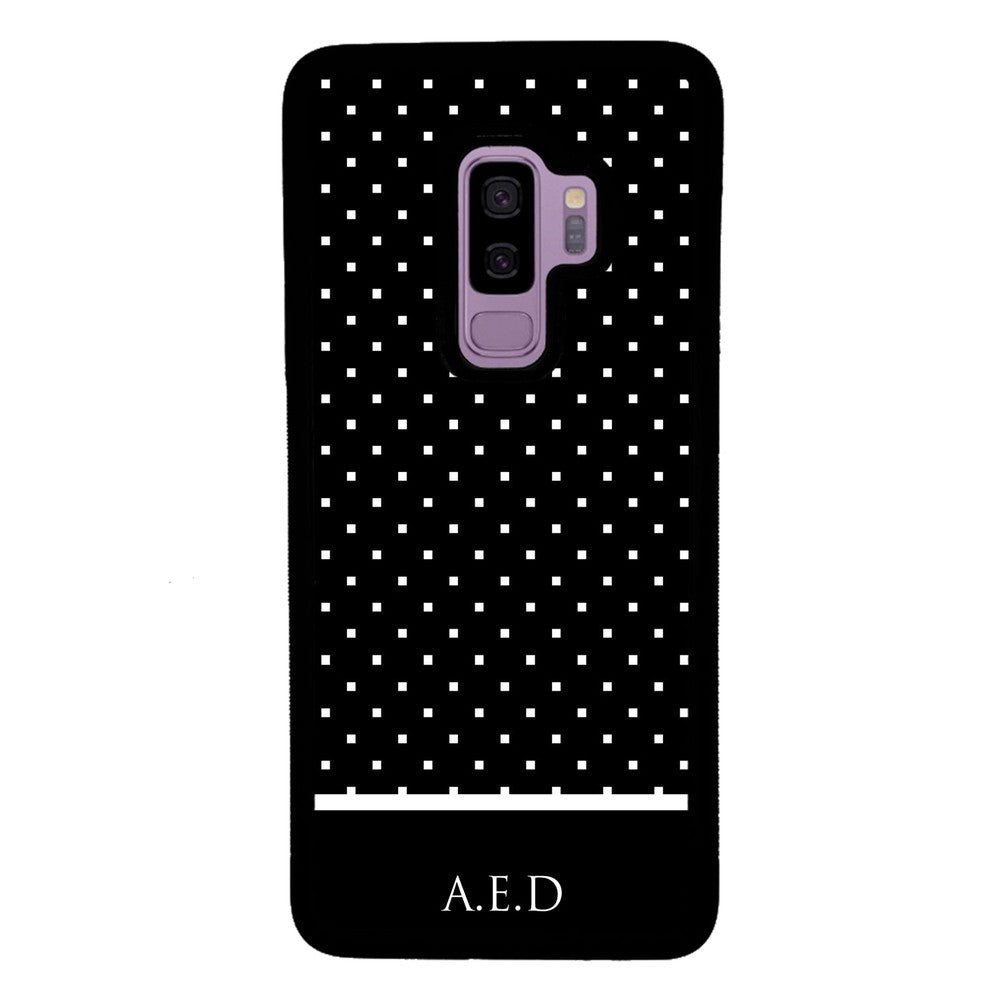 Black and White Polka Dots Monogram | Samsung Phone Case