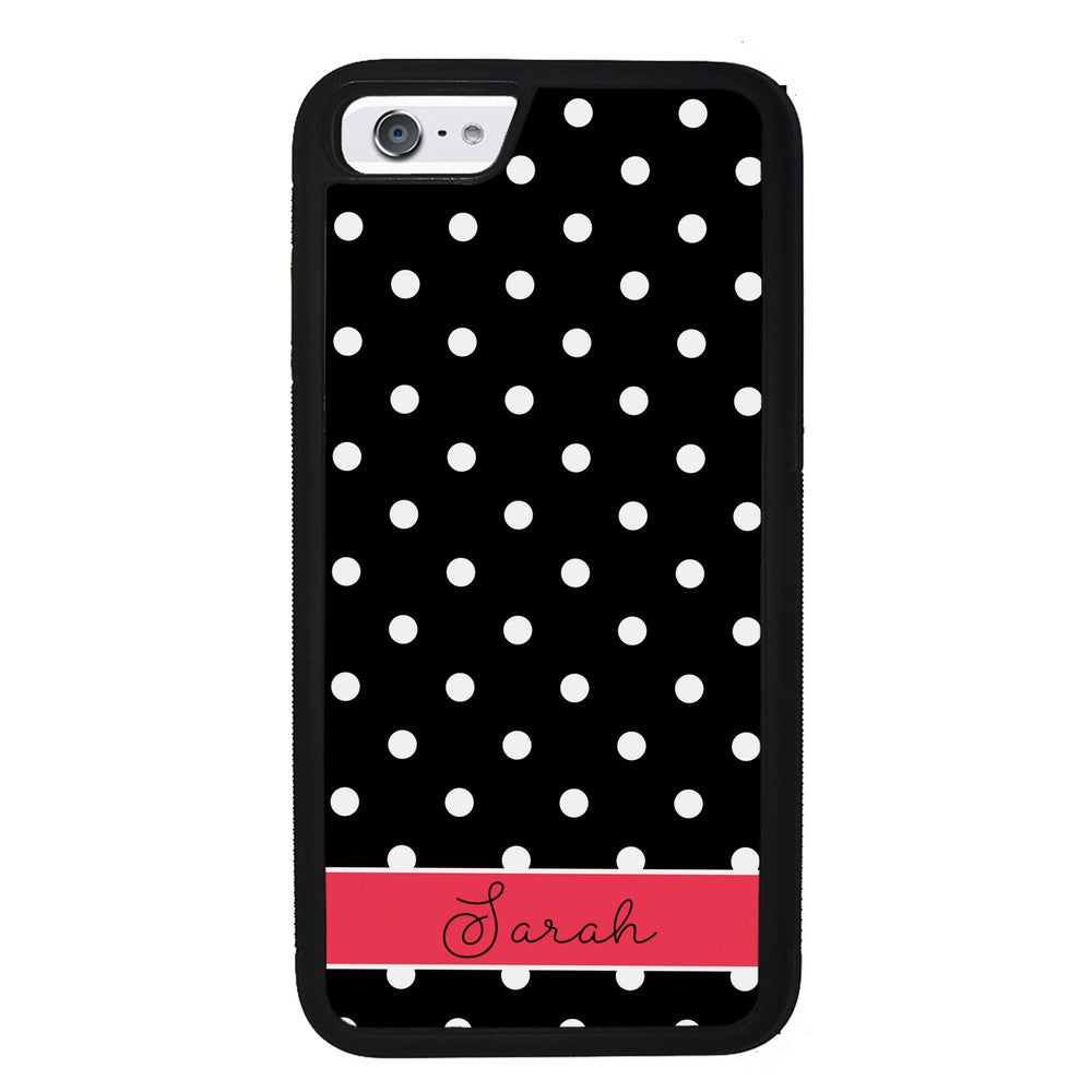 Black Polka Dot Red Personalized | Apple iPhone Case