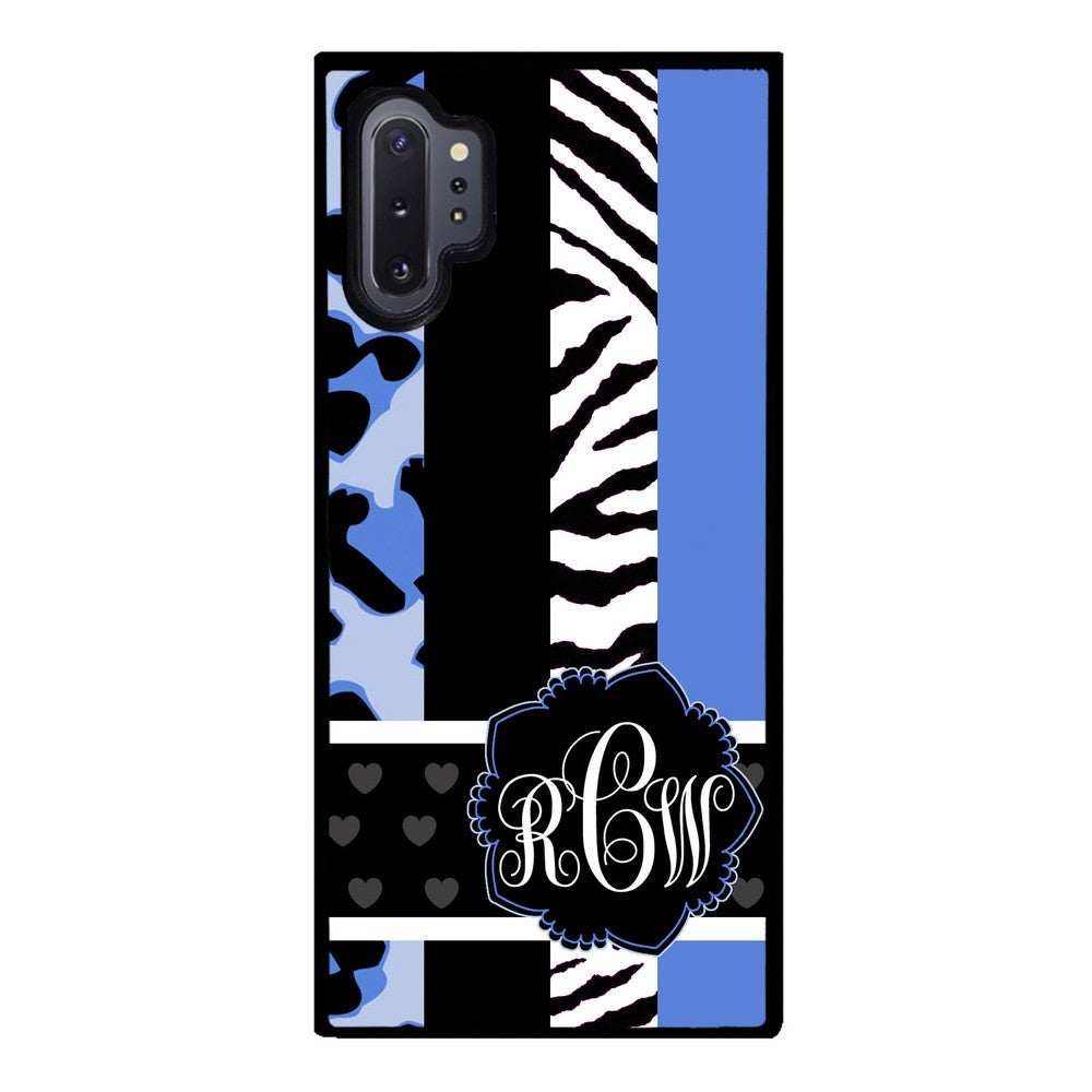 Animal Prints Blue Monogram | Samsung Phone Case