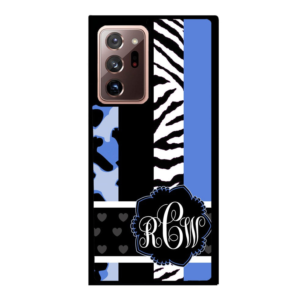 Animal Prints Blue Monogram | Samsung Phone Case