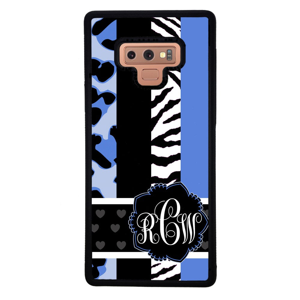 Animal Prints Blue Monogram | Samsung Phone Case