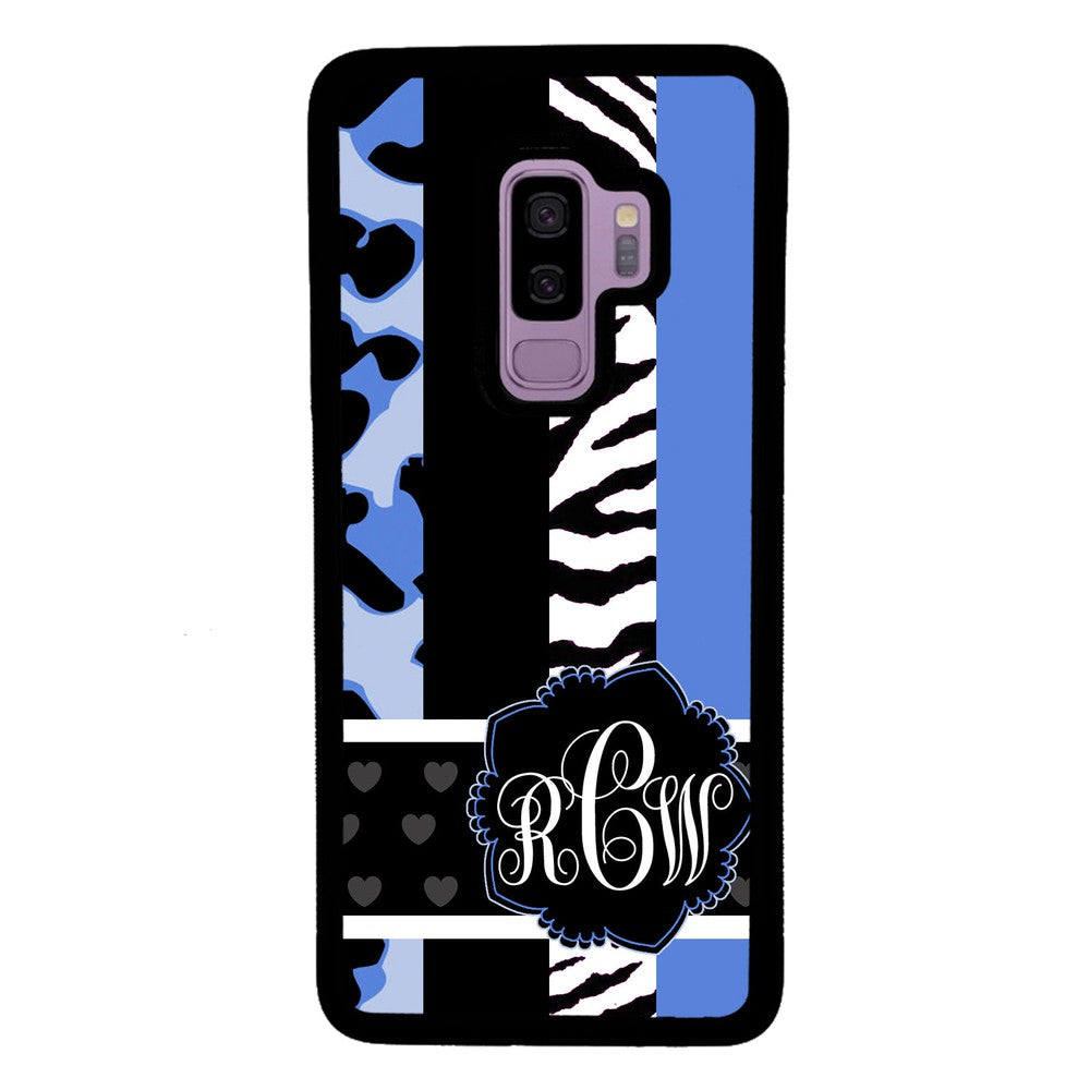 Animal Prints Blue Monogram | Samsung Phone Case