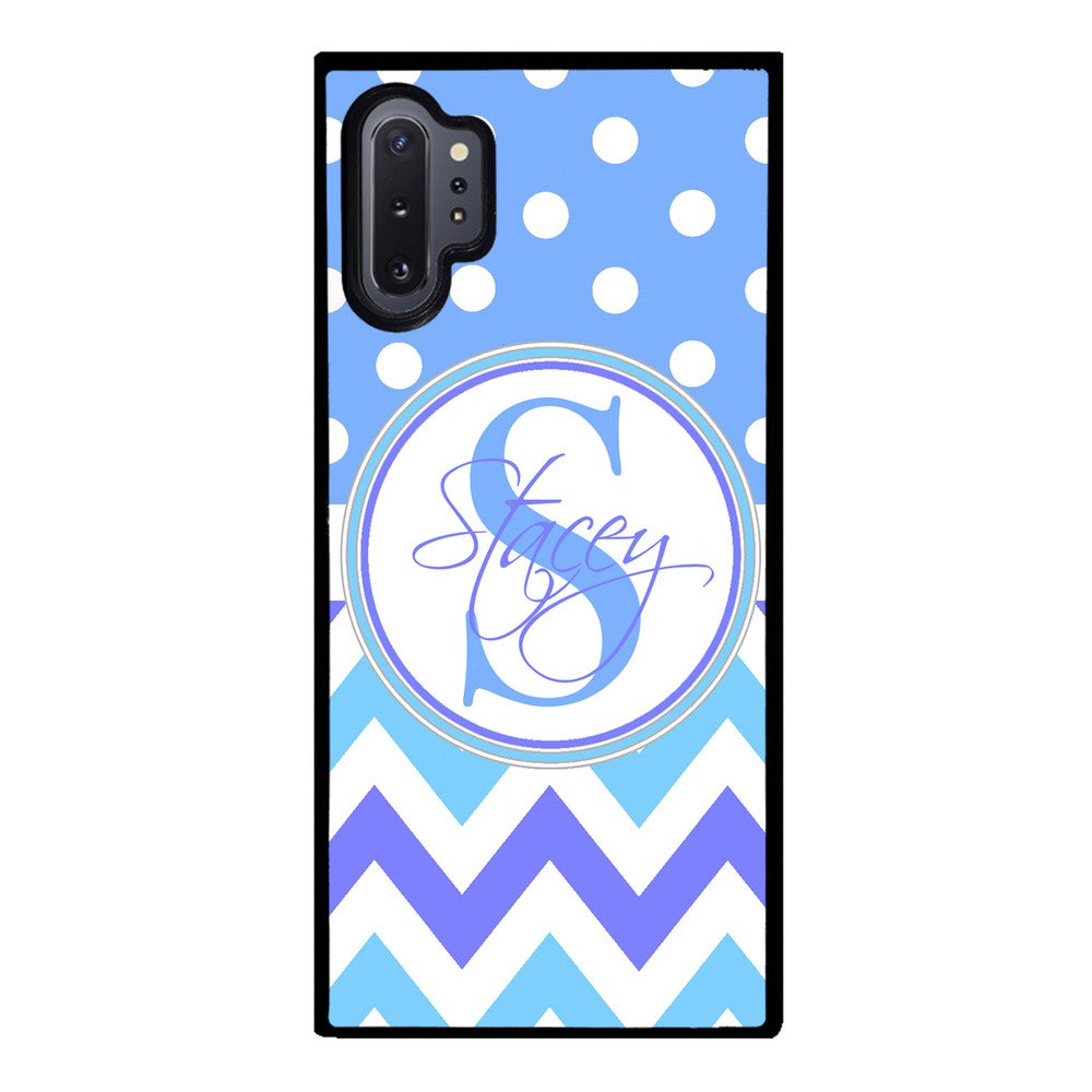 Blue Shades Chevron Polkadot Personalized | Samsung Phone Case