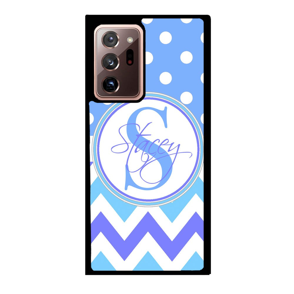 Blue Shades Chevron Polkadot Personalized | Samsung Phone Case