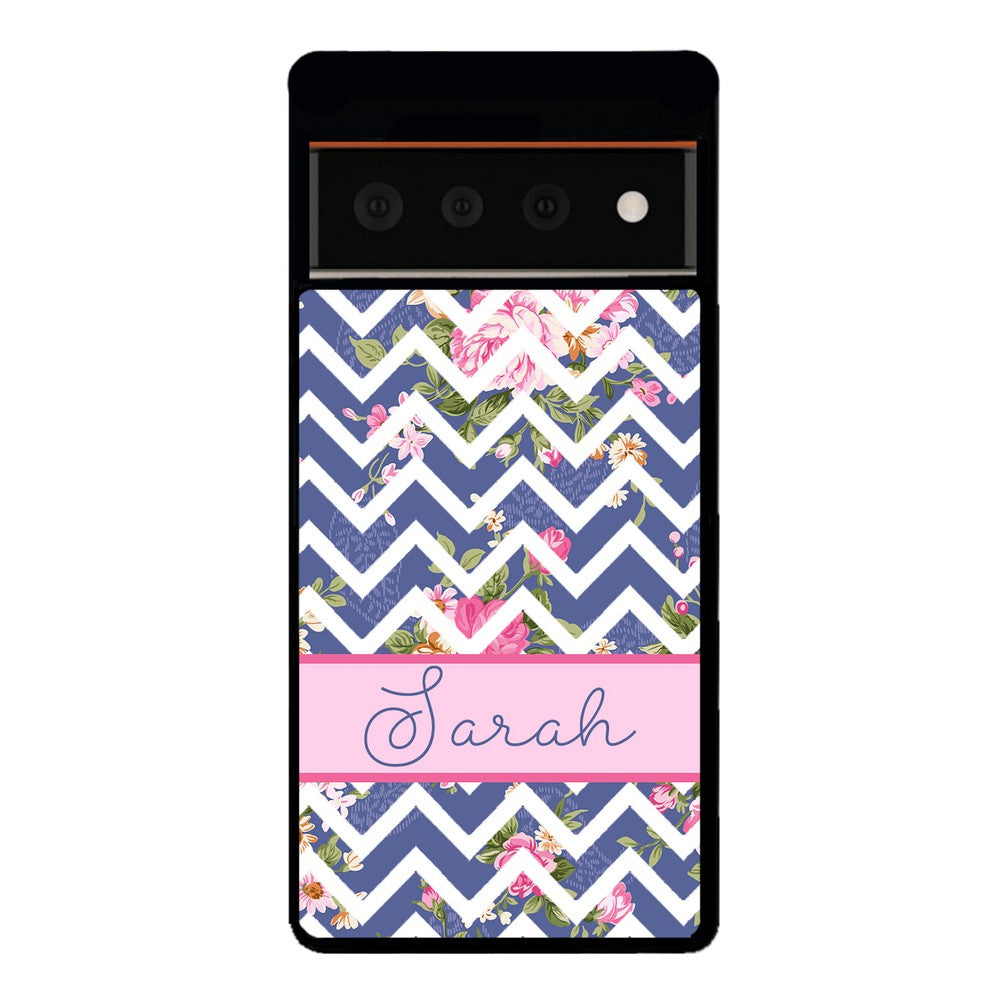 Flower Chevron Personalized | Google Phone Case