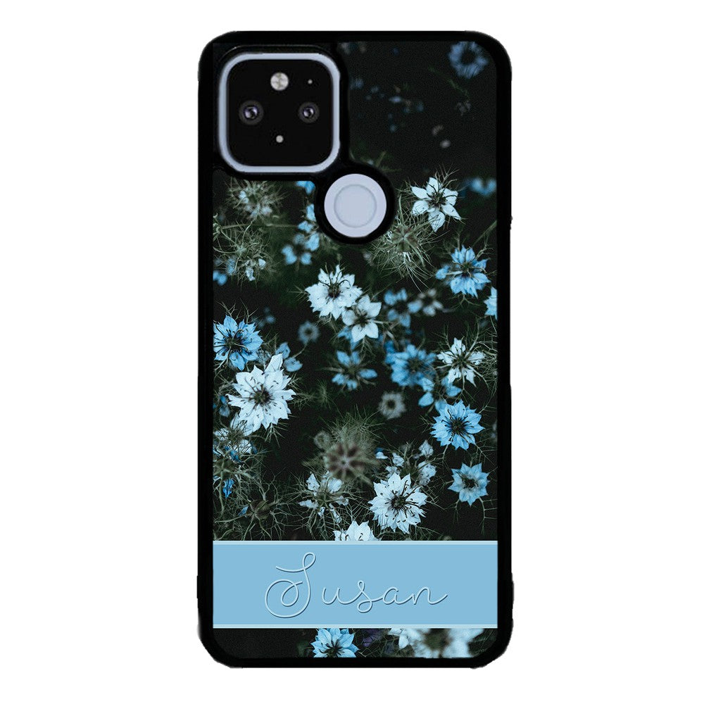 Blue Flowers Personalized | Google Phone Case