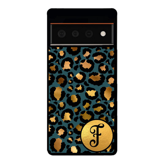 Blue Gold Foil Leopard Skin Personalized | Google Phone Case