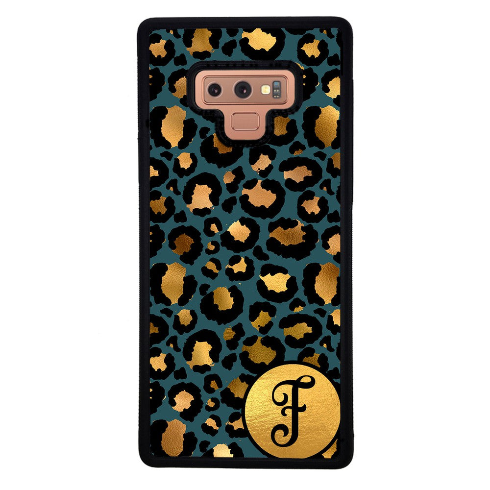 Blue Gold Foil Leopard Skin Personalized | Samsung Phone Case