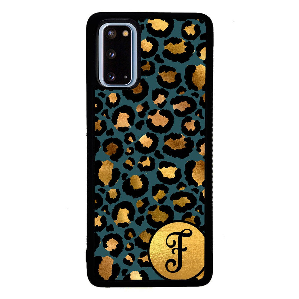 Blue Gold Foil Leopard Skin Personalized | Samsung Phone Case