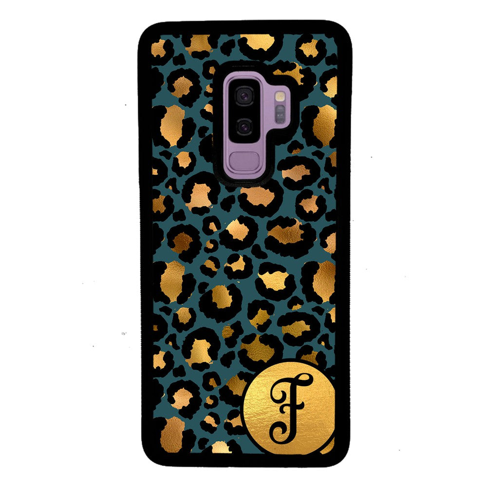 Blue Gold Foil Leopard Skin Personalized | Samsung Phone Case